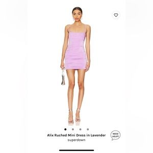 Superdown - Alix Ruched Mini Dress in Lavender